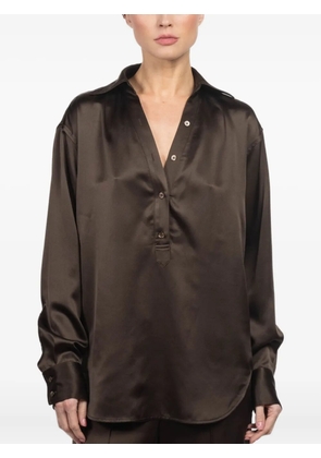 Kulson Emory buttoned long-sleeve top - Brown