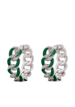 Lisa O 18K white gold Groumette diamond earrings - Silver