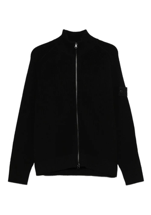 Stone Island Compass-badge zip-up cardigan - Black