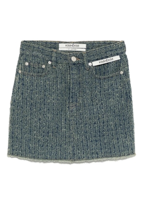 Kimhekim logo-patch knitted skirt - Blue