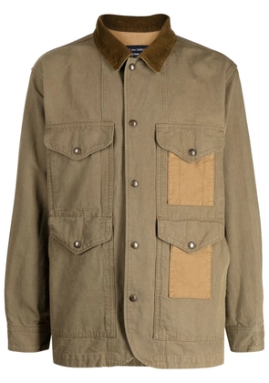 Comme des Garçons Homme contrast-collar panelled windbreaker - Brown