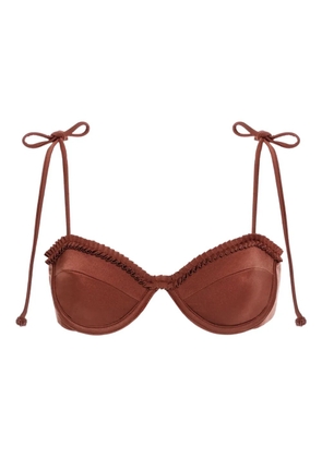 Agua Bendita Madelyn ruffled-trim bikini top - Brown