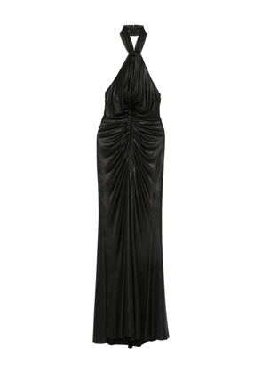 Elie Saab halterneck ruched-detail gown - Black