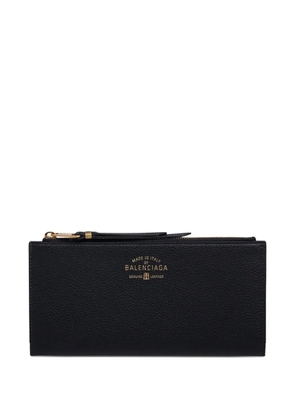 Balenciaga logo-print zipped wallet - Black