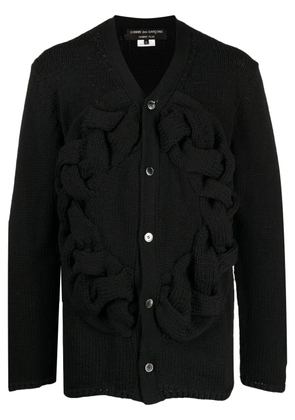 Comme des Garçons Homme Plus braided-band V-neck cardigan - Black