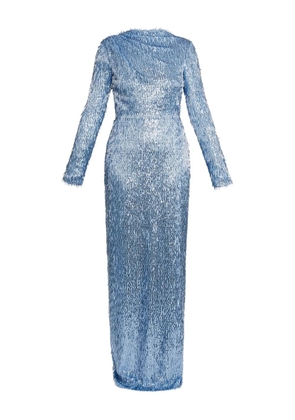 ERDEM sequin long-sleeve maxi dress - Black