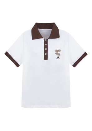 Isolda mushroom-embroidered polo shirt - White