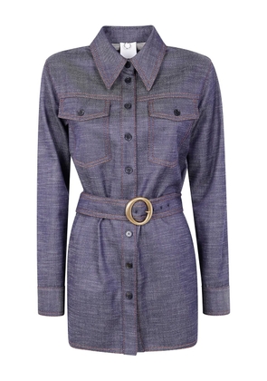 Mantu belted denim shirt - Blue