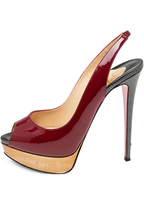 Christian Louboutin Pre-Owned patent-leather slingback pumps - Red
