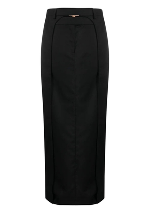 Aya Muse Fera pleated wool maxi skirt - Black