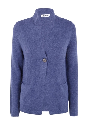 base button pocket cardigan - Blue