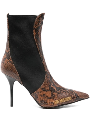 Love Moschino 100mm leather ankle boots - Brown
