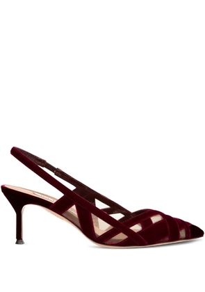 Aquazzura 65mm slingback velvet pumps - Red