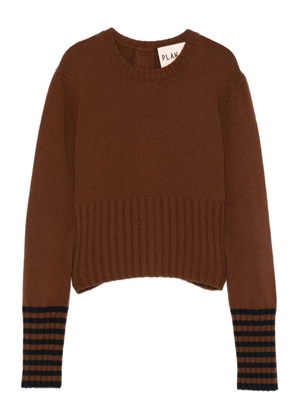 Plan C ribbed-cuff wool sweater - Brown