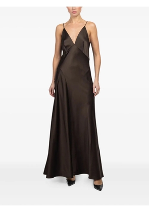 Kulson Grace V-neck strap maxi dress - Brown