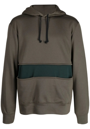 Comme des Garçons Homme Deux drawstring-hood panelled hoodie - Green