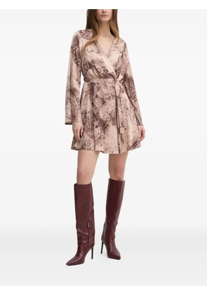 GUESS USA snake-print wrap mini dress - Neutrals