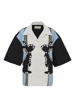 Biyan rabbit-motif cotton shirt - White