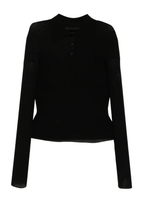 JNBY ultra-thin long-sleeved pullover knit top - Black