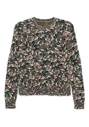 JNBY floral-embroidered jumper - Brown