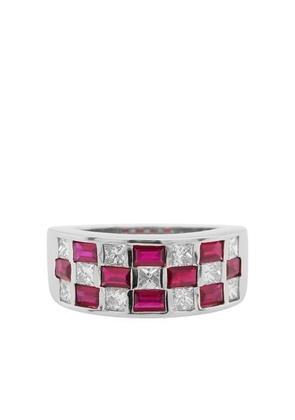 HYT Jewelry platinum diamond and ruby ring - Red