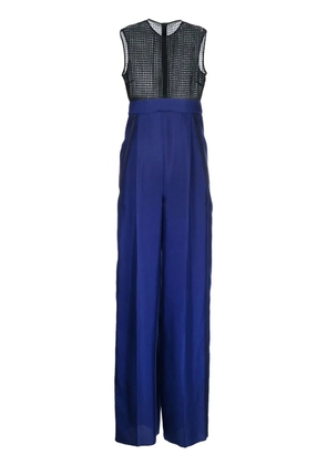 Ferragamo two-tone silk jumpsuit - Blue