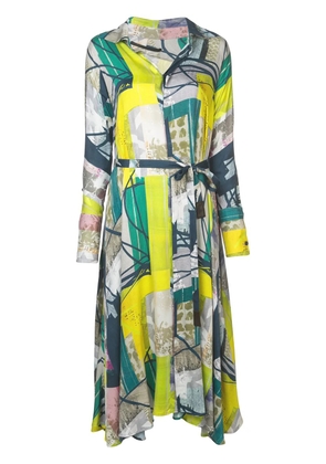 Divka abstract print shirt dress - Green