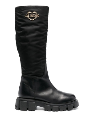 Love Moschino logo-plaque boots - Black