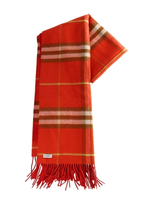 Burberry checked fringed scarf - Red