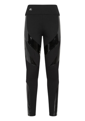 Philipp Plein logo-patch high-waist leggings - Black