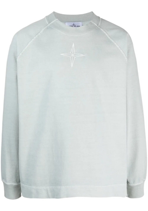 Stone Island logo-embroidered cotton sweatshirt - Blue