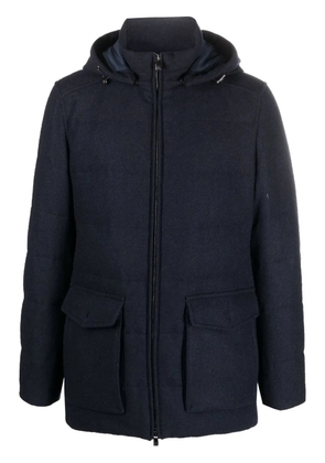 Corneliani cargo-pocket cashmere padded jacket - Blue