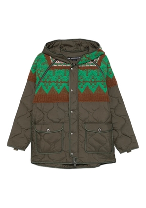 Andersson Bell nordic-knit quilted parka - Green