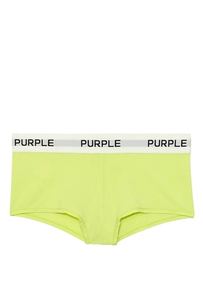 Purple Brand logo-tape cotton briefs - Green