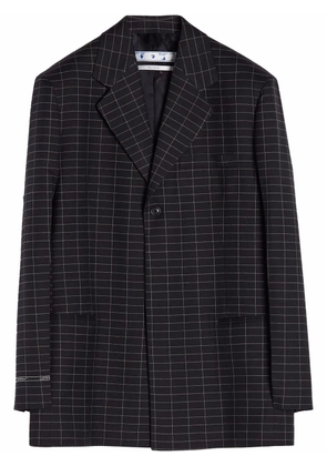 Off-White check-pattern single-breasted blazer - Black