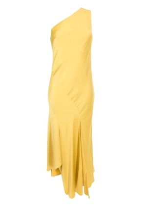 Lethicia Bronstein asymmetric satin midi dress - Yellow