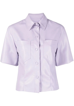 Nanushka Sabine coated short-sleeve shirt - Purple