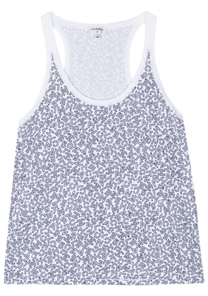 CHANEL Pre-Owned 2000s logo-print tank top - White