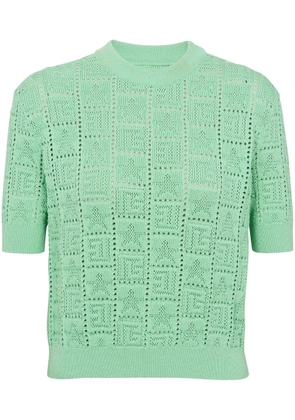 Balmain monogram-jacquard top - Green