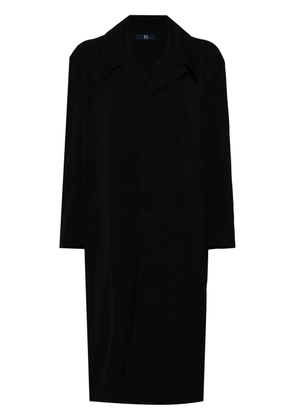 Y's single-breasted wool coat - Black