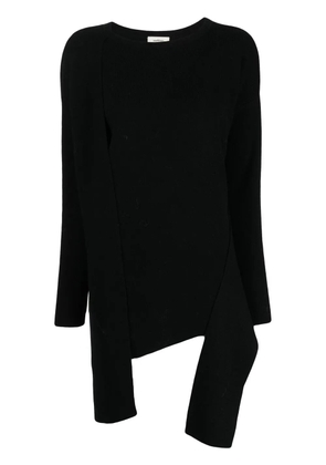 Onefifteen asymmetric-hem knit sweater - Black