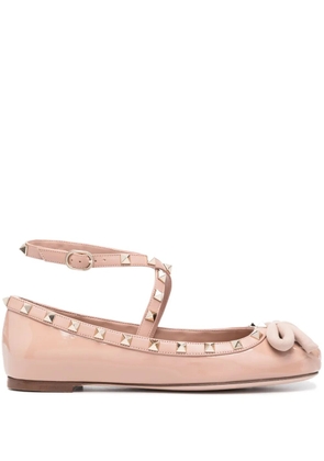 Valentino Garavani Rockstud-embellished ballerina shoes - Pink