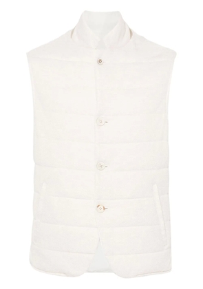 Eleventy baseball-collar textured gilet - Neutrals