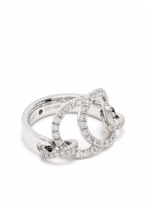 Courbet 18kt recycled white gold CELESTE pavé laboratory-grown diamond set ring - Silver