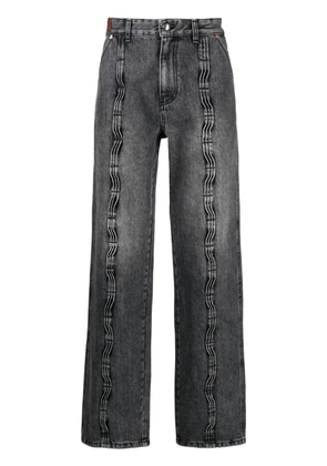 Andersson Bell contrast-stitching light-wash jeans - Grey