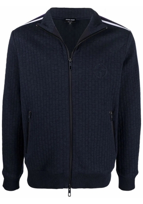 Giorgio Armani side stripe detail sweater - Blue