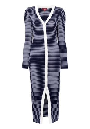 STAUD Shoko striped ribbed dress - Blue