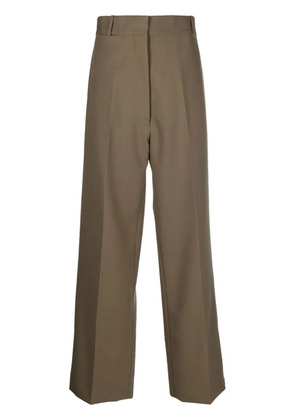 QUIRA pressed-crease wool tailored trousers - Brown