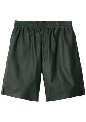 Burberry logo-debossed leather shorts - Green