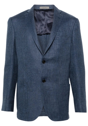 Corneliani single-breasted twill blazer - Blue